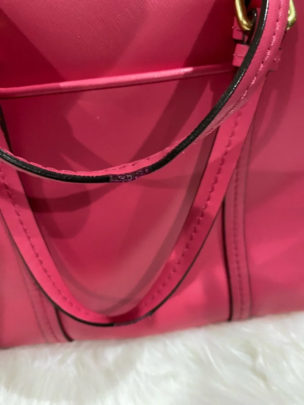 Coach Hot Pink Saffiano Dome Satchel - Picture 9 of 12